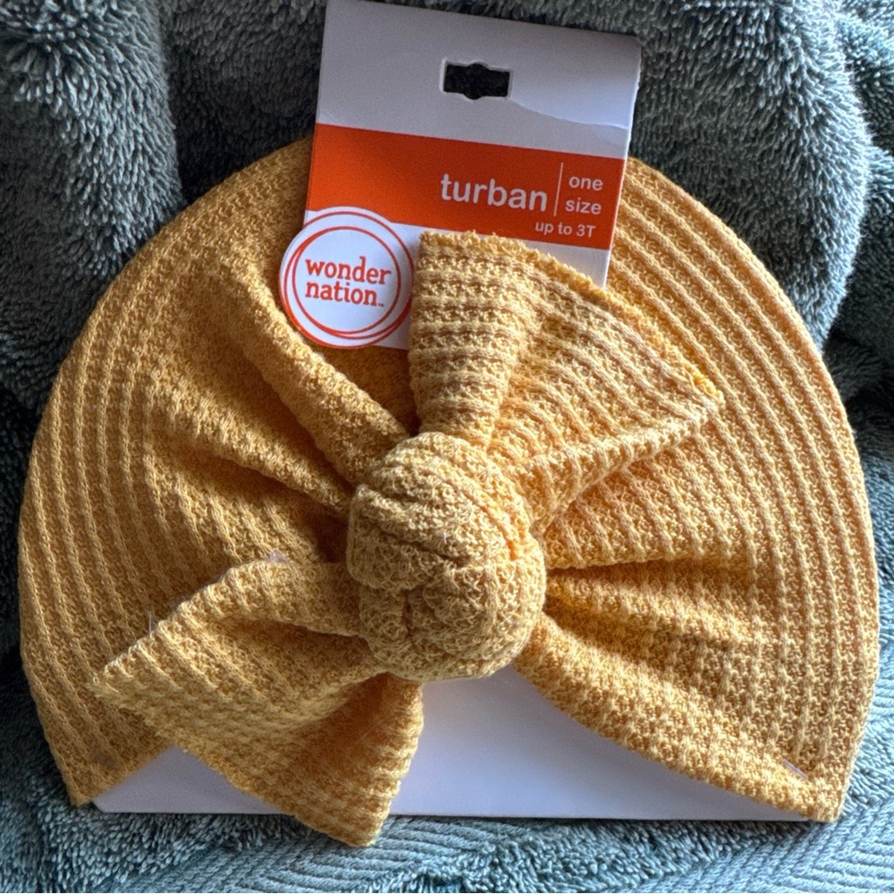 Infant Baby Turban Wonder Nation One Size Up To 3T  Yellow / **New